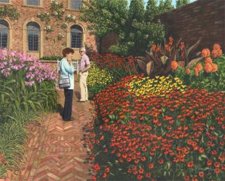 Barrington Court Gardens painting