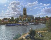Doncaster Minster fishing painting