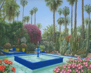 Painting of Majorelle Garden Marrakech