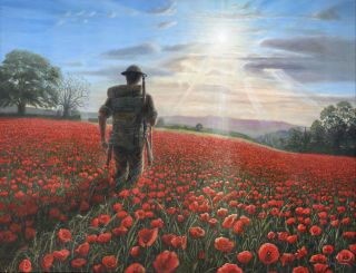 Tommy - WW1 poppies painting