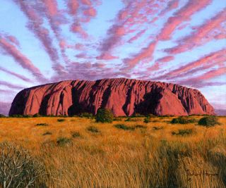 painting of Uluru, Ayers Rock, Central Australia
