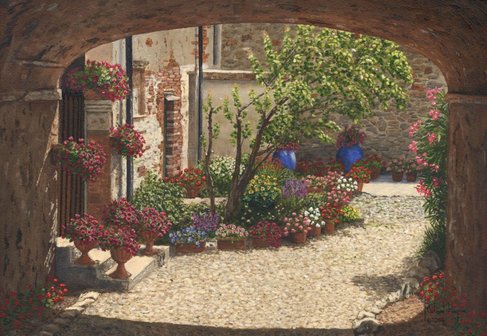 Painting - Hidden Garden - Villa di Camigliano, Tuscany