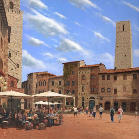 Painting - Piazza della Cisterna, San Gimignano, Tuscany
