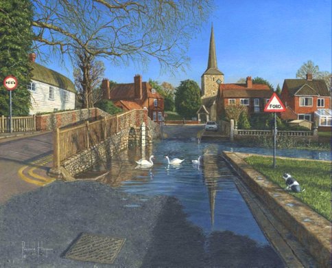 Painting - The Ford at Eynsford, Kent