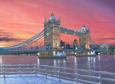 Painting - Tower Bridge after the Snow - London