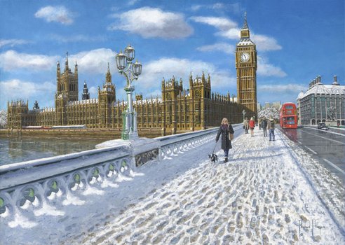 Painting - Winter Sun, Houses of Parliament, London